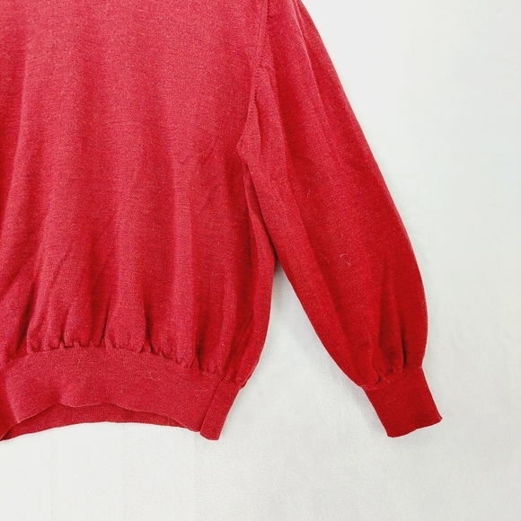 Valda Collection Men's Red Pure Wool Pullover Turtleneck Italy Sweater P3699 - Picture 3 of 7